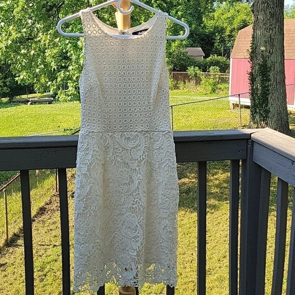 Lulu's cream lace overlay dress size S